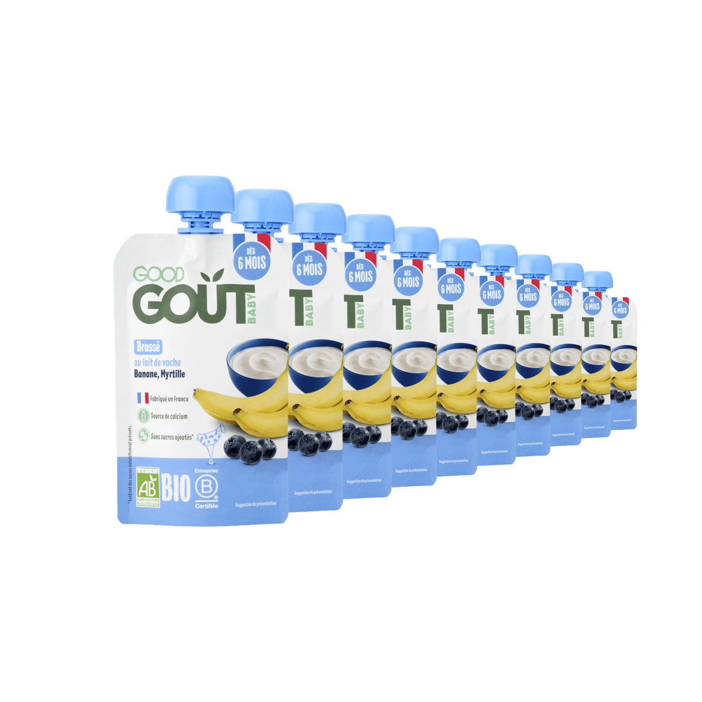 Good Gout Brassé banane myrtille 10 x 90gr.