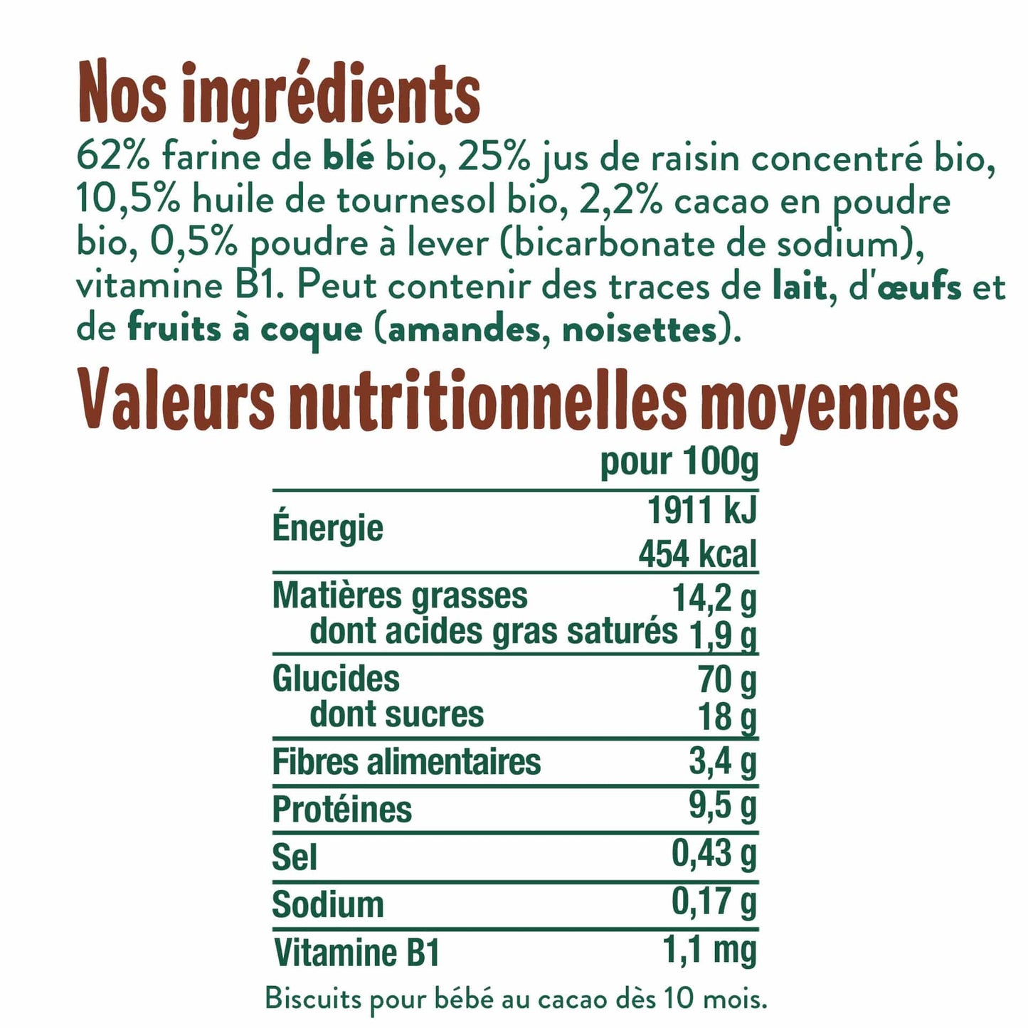 Good Gout Les Biscuits tout ronds cacao
