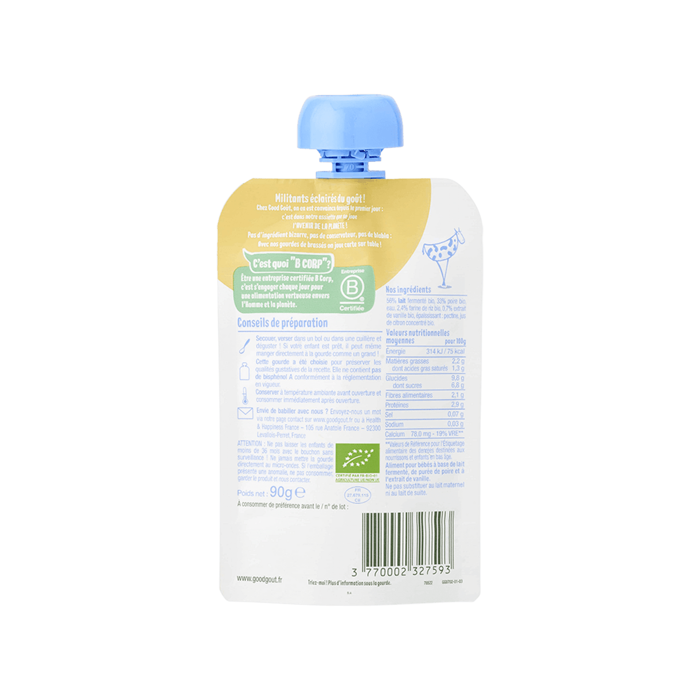 Good Gout Brassé au lait de vache poire vanille