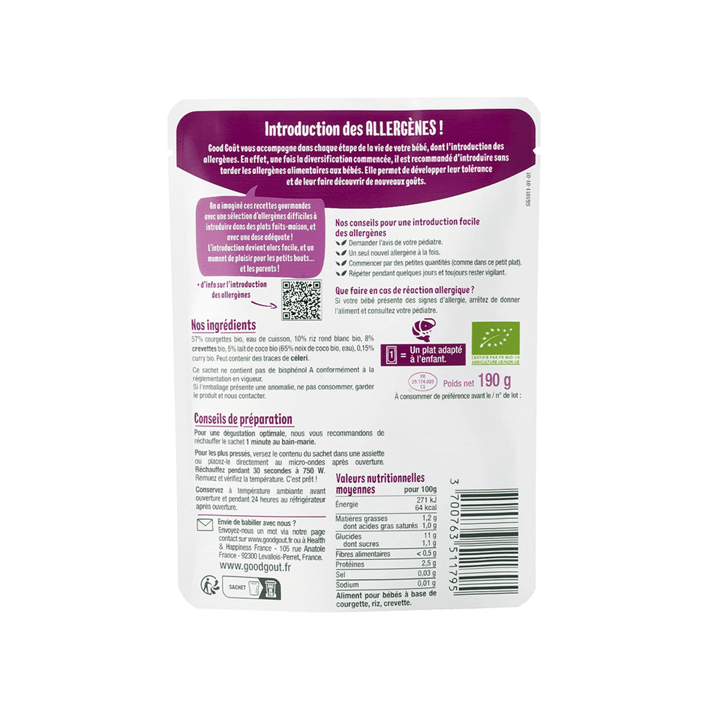 Good Gout Mon pack introduction des allergènes