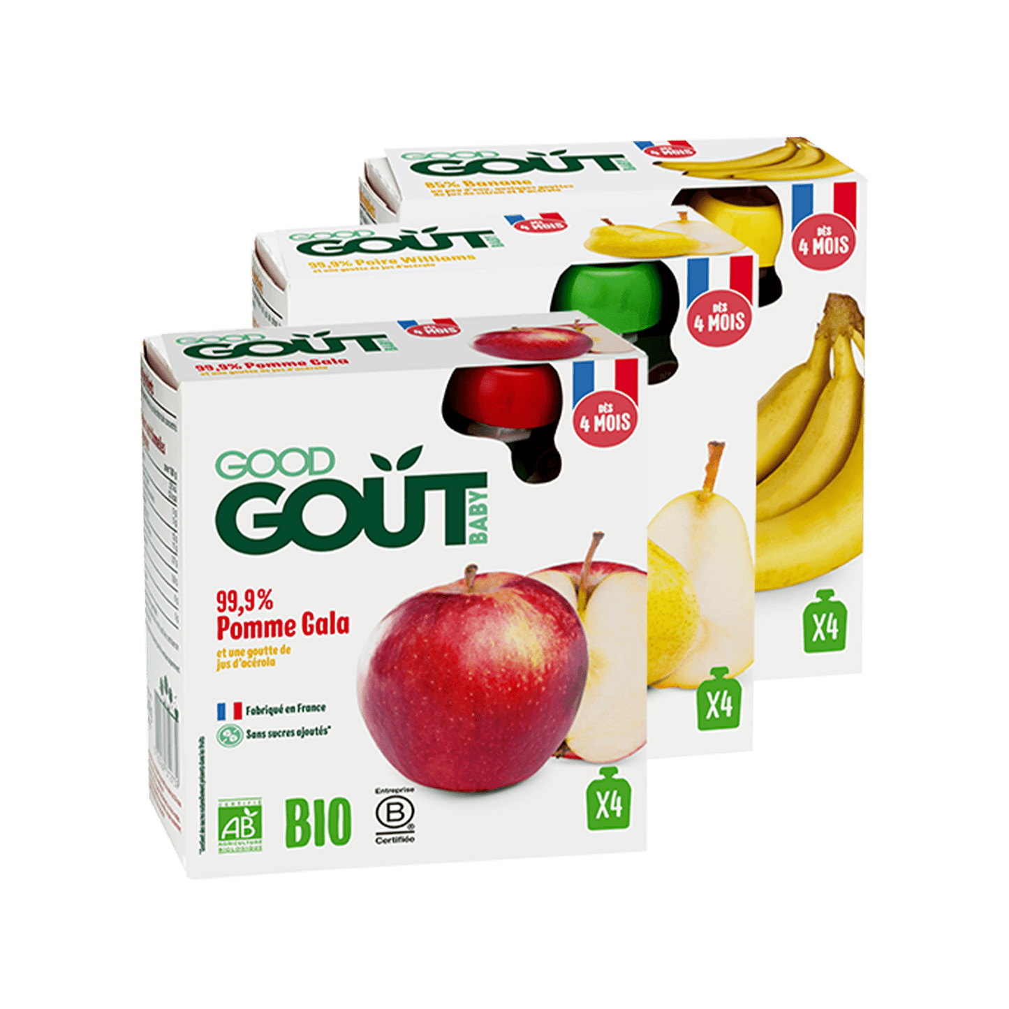 Good Gout Pack Fruits panachés 4x85g