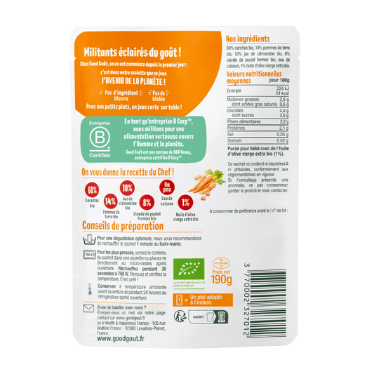 Good Gout Carotte, pomme de terre et poulet fermier