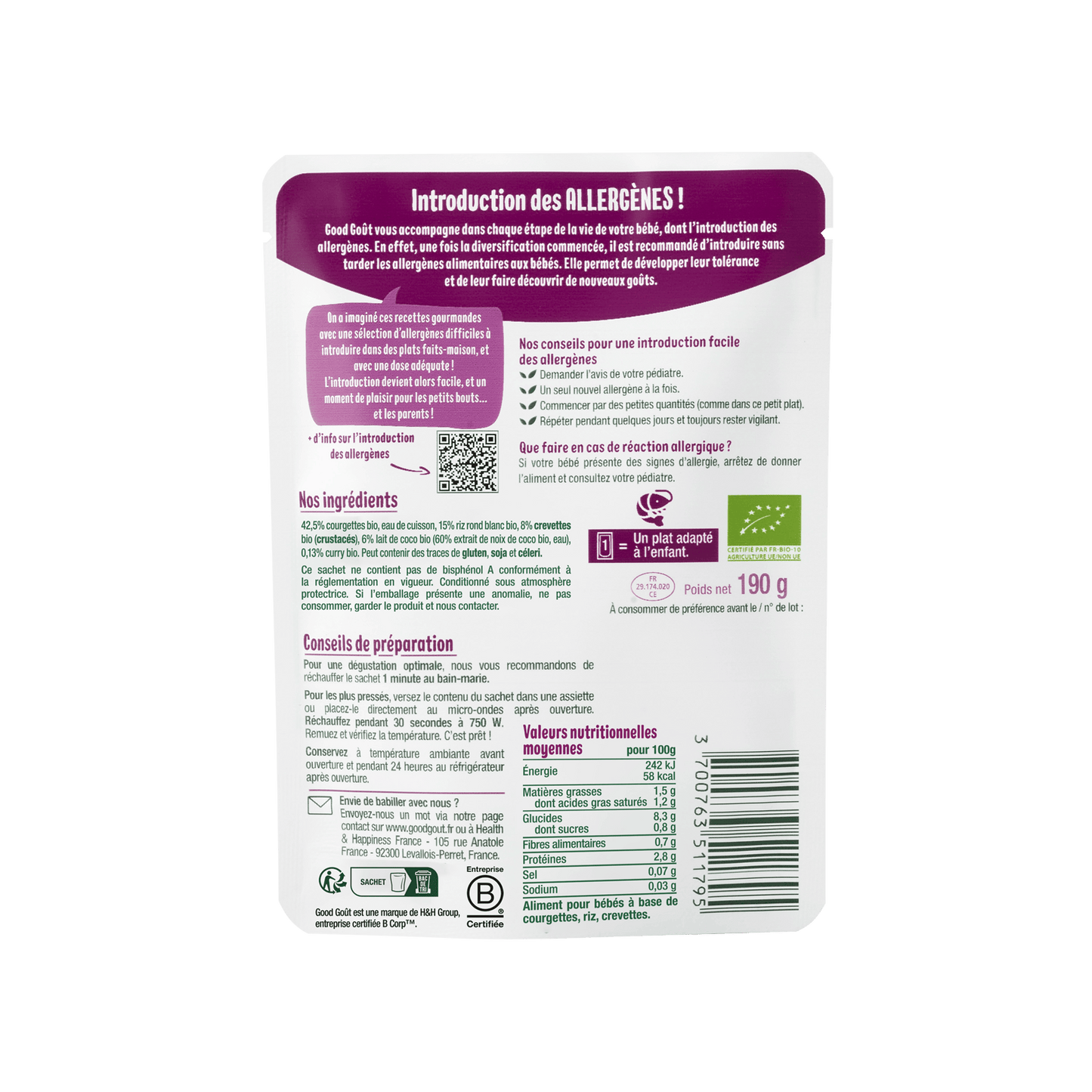 Good Gout Mon pack introduction des allergènes