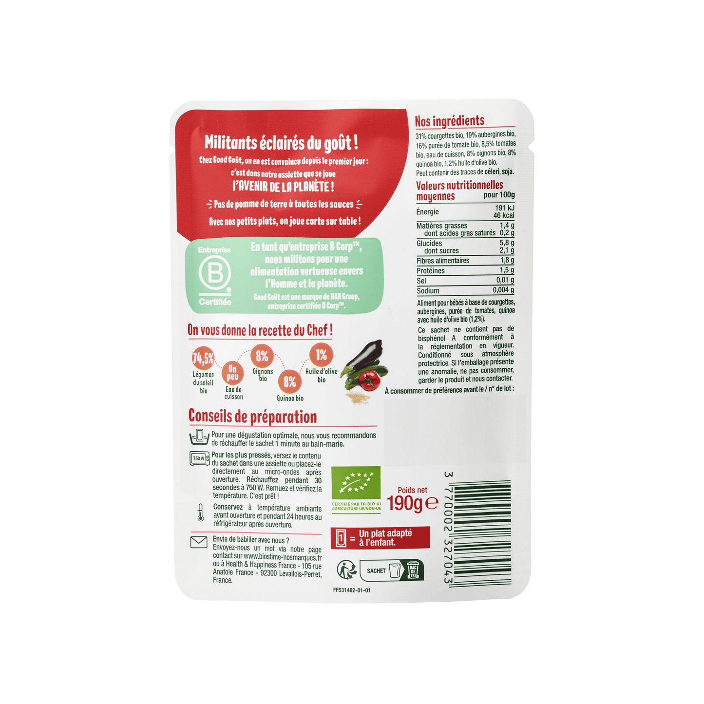 Good Gout Ratatouille au quinoa