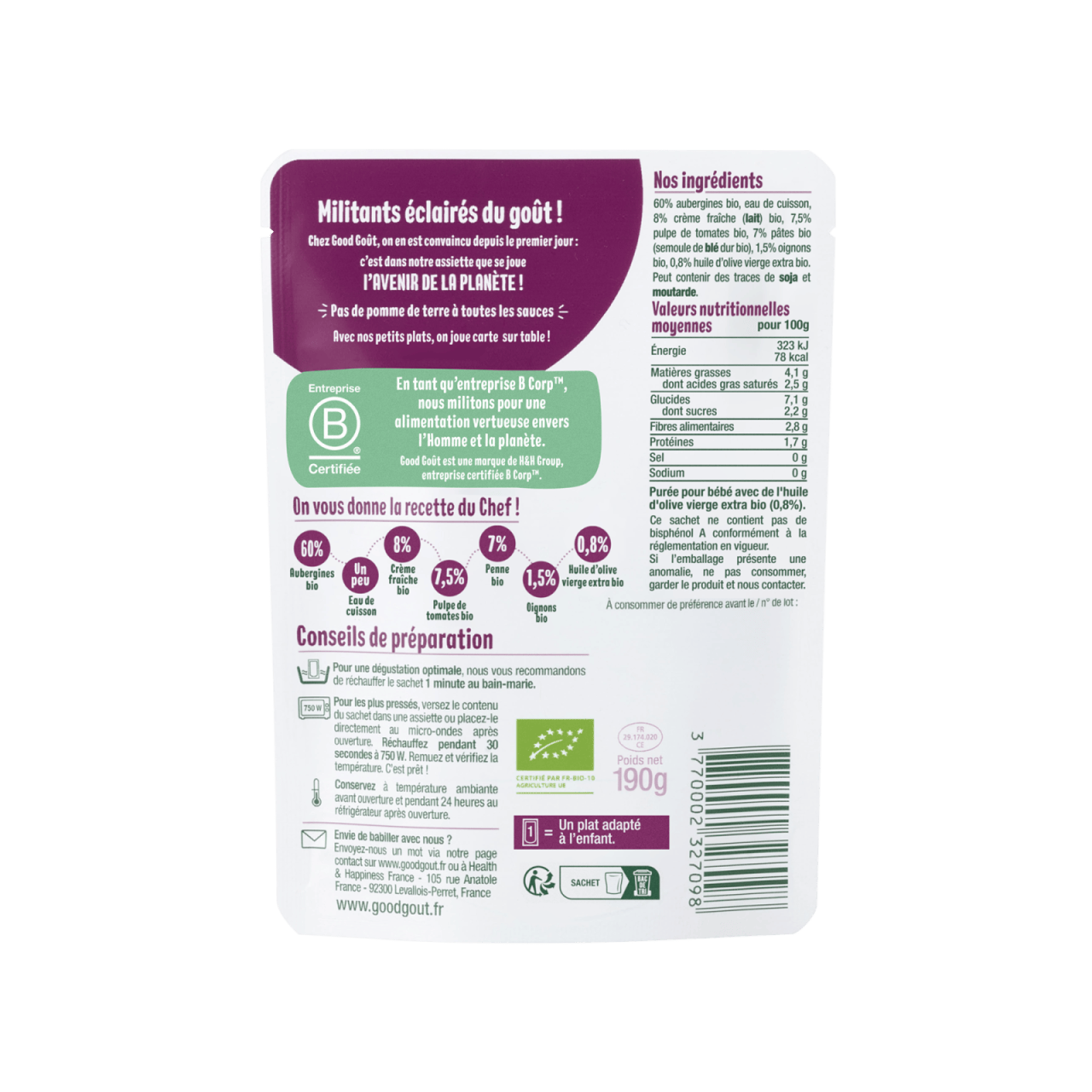 Good Gout Penne aux aubergines