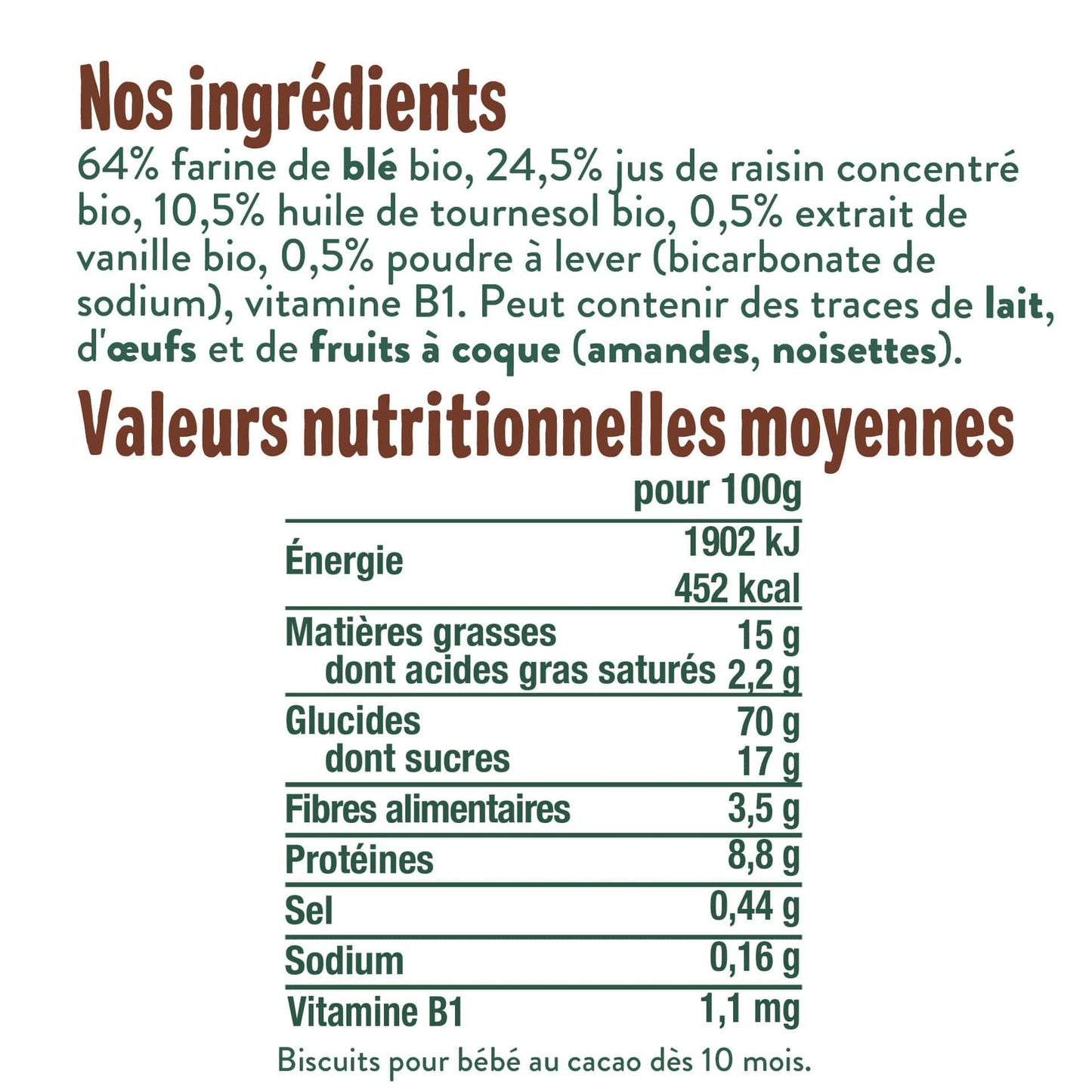 Good Gout Les Biscuits tout ronds cacao