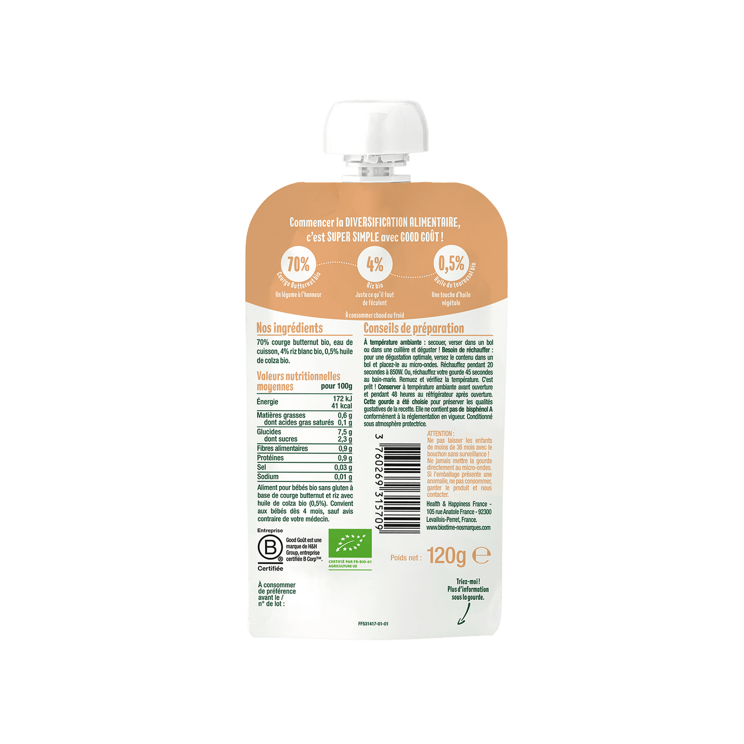 Good Gout Mes premières purées butternut