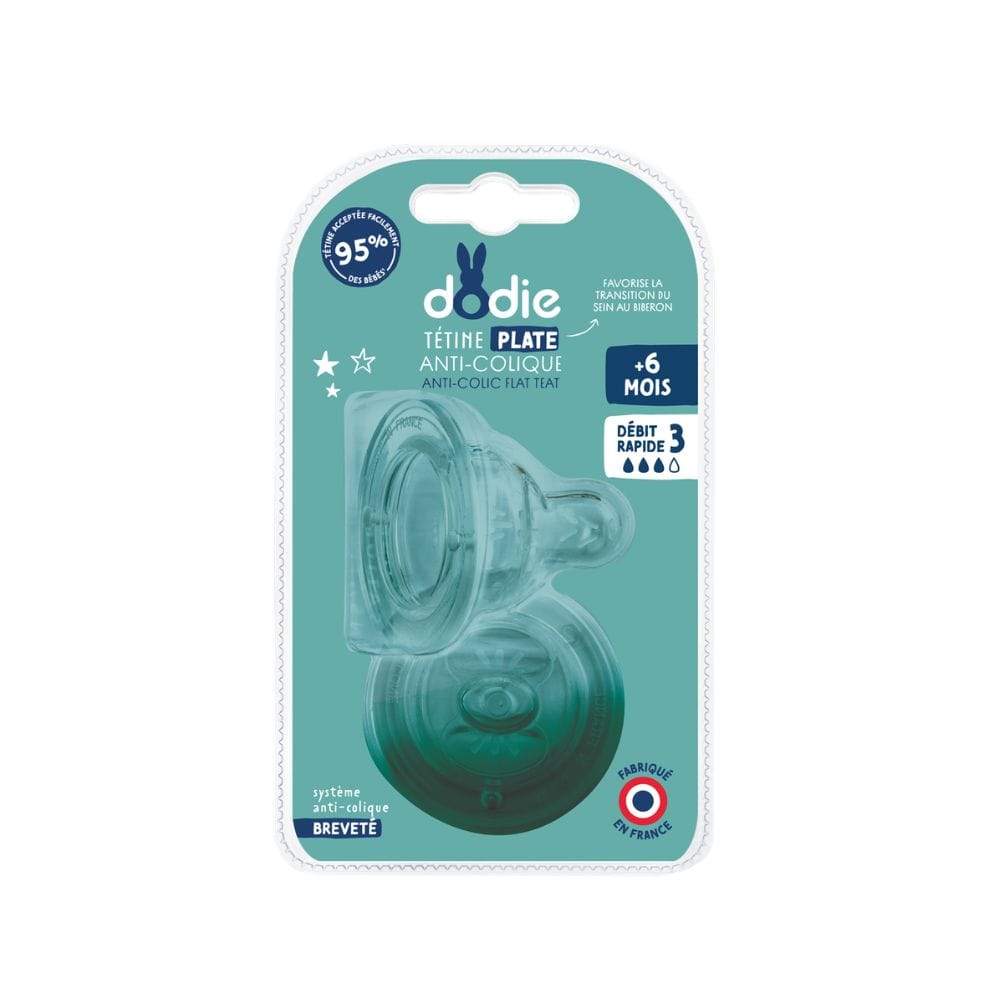 Dodie Lot de 2 Tétines Plates Anti-Colique Débit 3