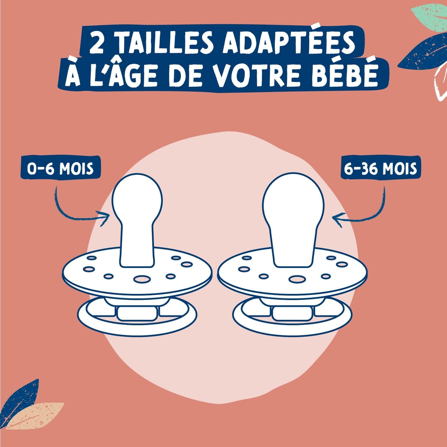 Dodie Lot de 2 sucettes rondes GAÏA 0-6 mois