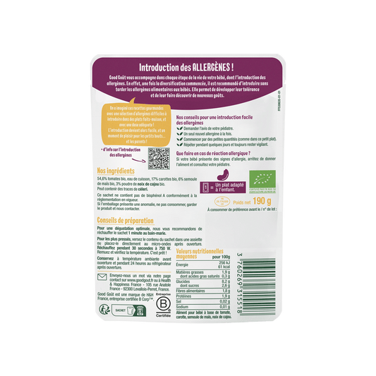 Good Gout Tomates, carottes polenta et noix de cajou