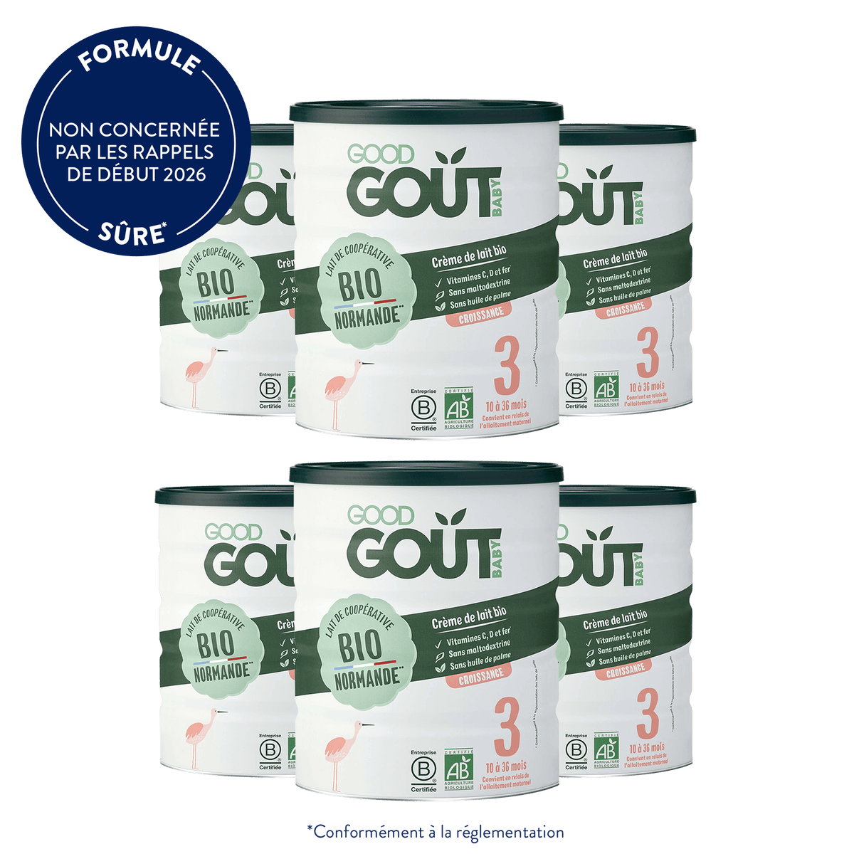 Lot de 6 Laits de croissance Bio dès 10 mois