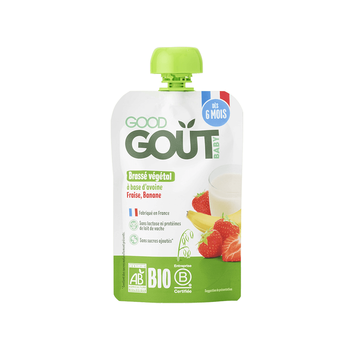 Good Gout Brassé végétal avoine fraise banane 1 x 90gr.