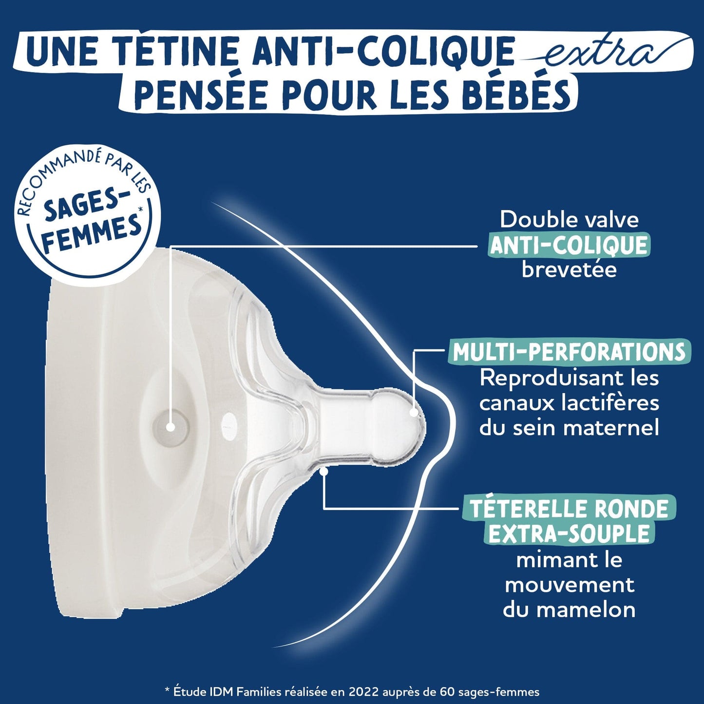 Dodie Tétine anti-colique EXTRA +6mois Débit 3