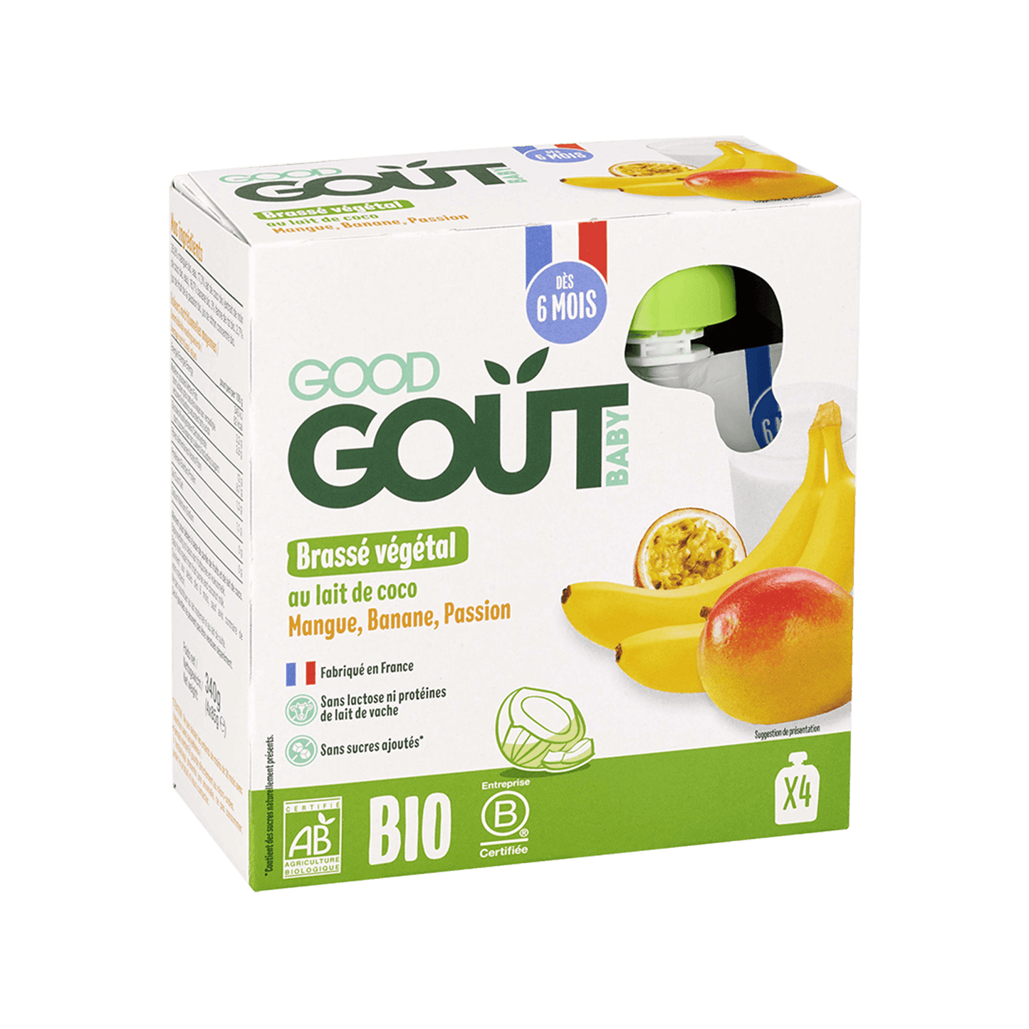 Good Gout Brassé végétal coco mangue banane passion x4