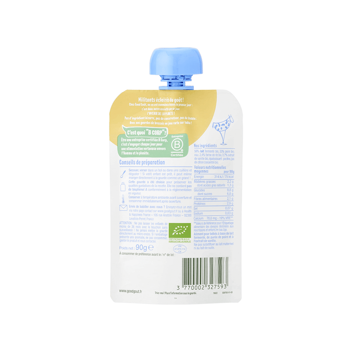 Good Gout Brassé au lait de vache poire vanille