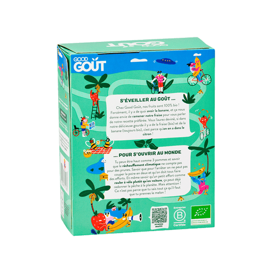 Good Gout Pack de 4 gourdes Fraise Banane