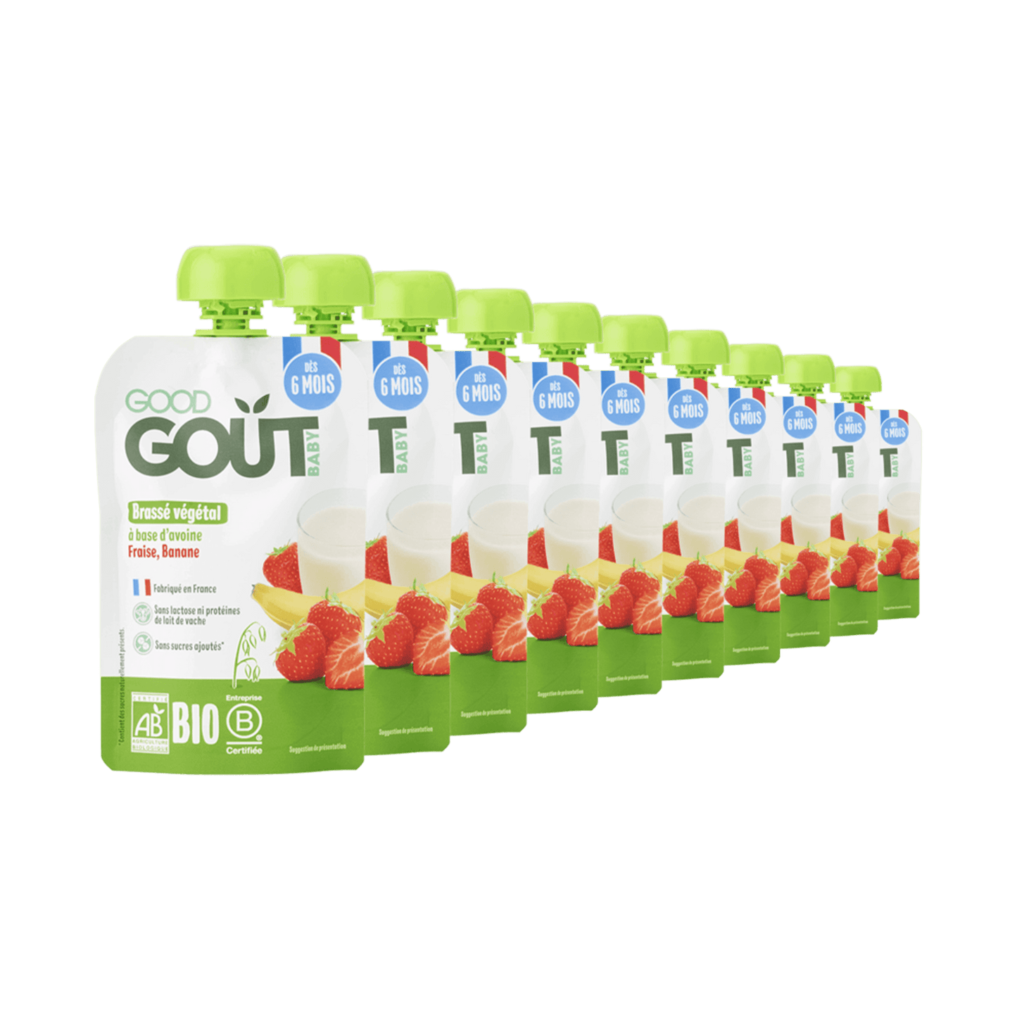 Good Gout Brassé végétal avoine fraise banane 7 x 90gr.