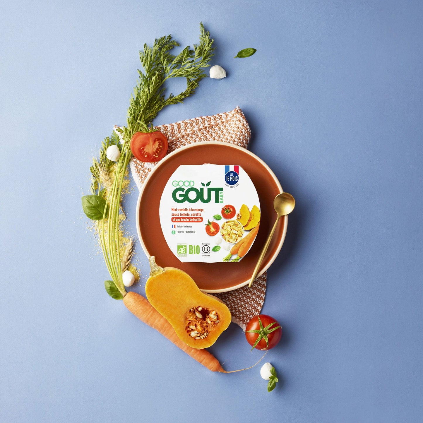 Good Gout Mini-raviolis à la courge, sauce tomate, carotte