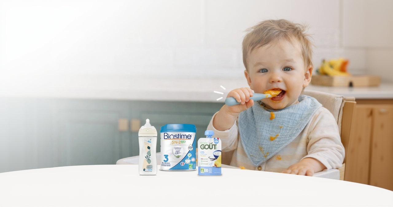 bébé gourmand et des produits Biostime 